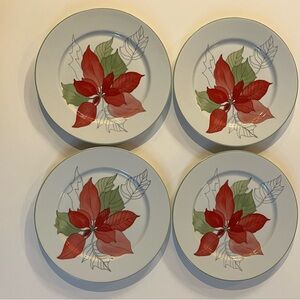 Set of 4 Block Span Portugal Poinsettia 8" Salad Plates